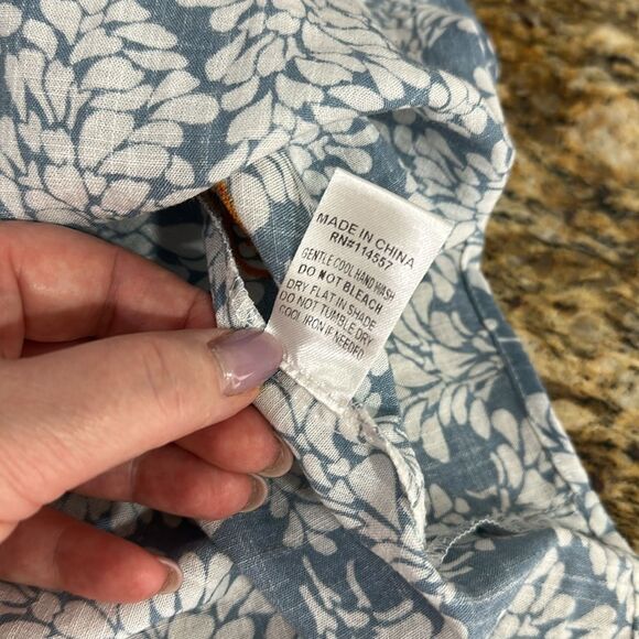 THML Leafy Pattern Embroidered Sleeveless Top Blouse Size L - Picture 5 of 7